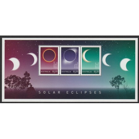 2023 Solar Eclipses Australian $1.20 Stamp Minisheet of 3 Mint Stamps